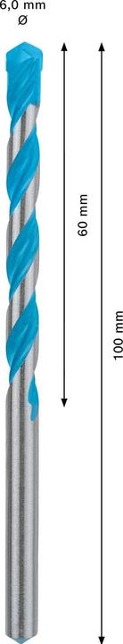 Actual product image Bosch Professional Zubehör Expert CYL-9 MultiConstruction drill, 6 x 60 x 100 mm, d 5.5 mm (6 millimetres)