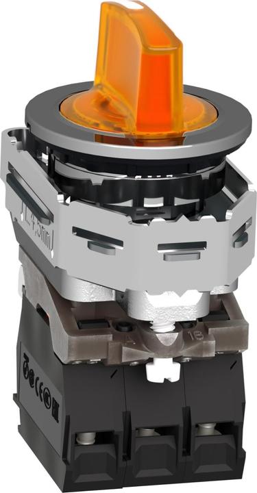 Actual product image Schneider Electric Illuminated selector switch complete XB4F 30mm1S+1OE XB4FK135B5