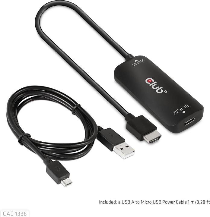 Produktbild Club 3D HDMI + MicroUSB zu (HDMI, 7.20 cm)