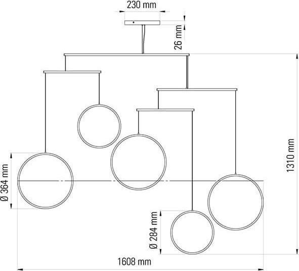 Produktbild DCW éditions Focus 5 Pendelleuchte Black (3180 lm)