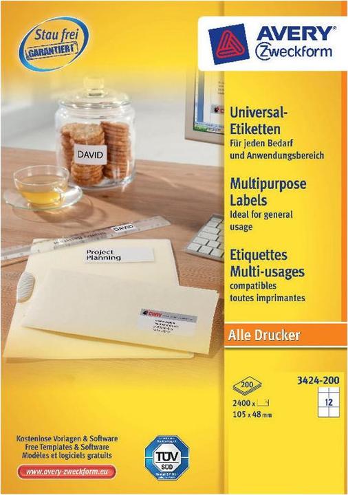Actual product image Avery Universal labels