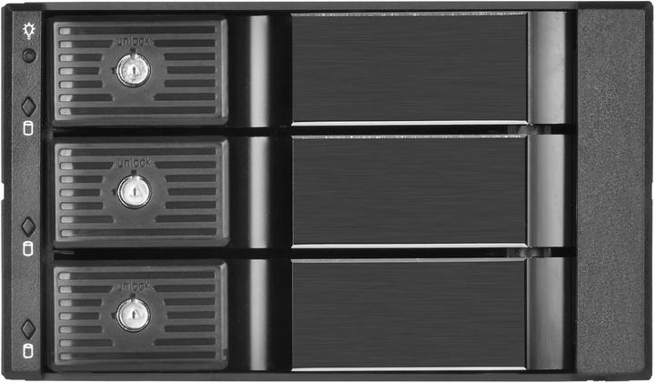 Produktbild Silverstone SST-FS303-12G - 3 Bay Aluminium Trayless Hot Swap Mobile Rack Backplane with Fan and Loc (3.5")