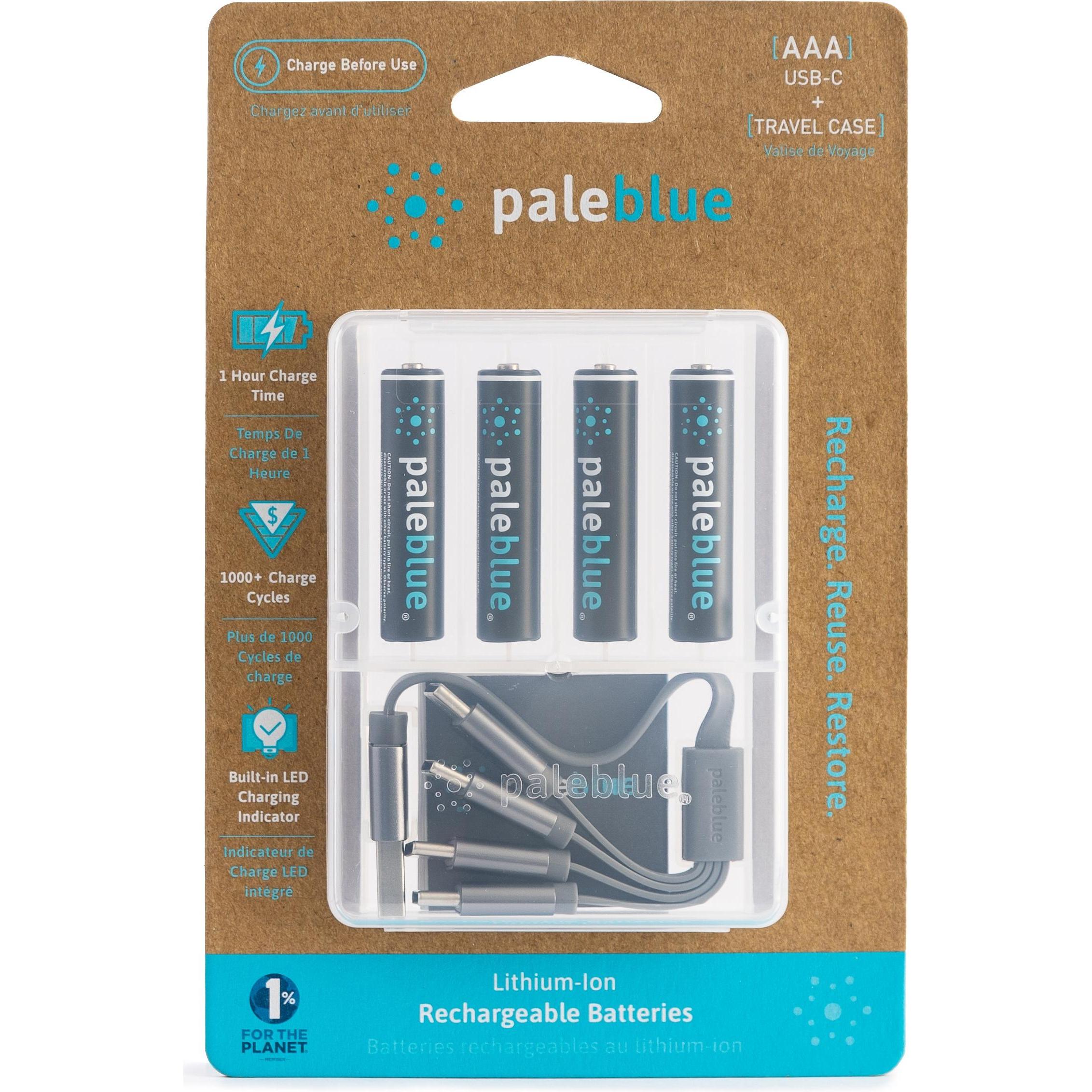 Pale Blue AAA USB-C (4 Stk., AAA, 600 mAh) (PB-AAA-C)
