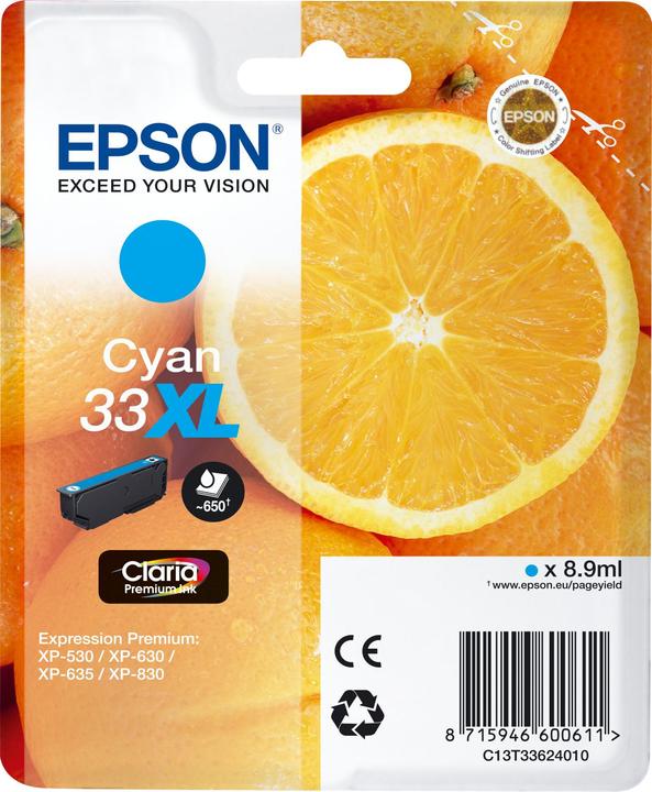 Actual product image Epson 33XL Claria Premium (C)