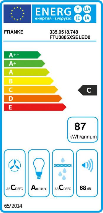 Energie-Label Franke LED-Wandhaube Turn (Wandhaube)