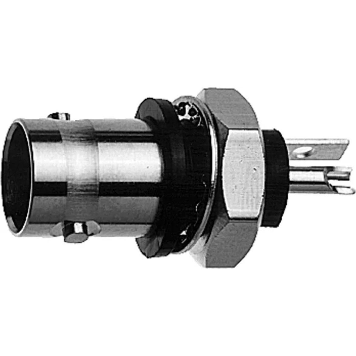 Telegärtner BNC-Einbaubuchse, isoliert 50 Ohm, mit Isolierflansch schwarz, Z01, Elektronikkabel + Stecker, Silber