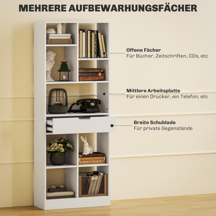 Immagine prodotto Homcom Bücherregal MDF, Spanplatte Weiss