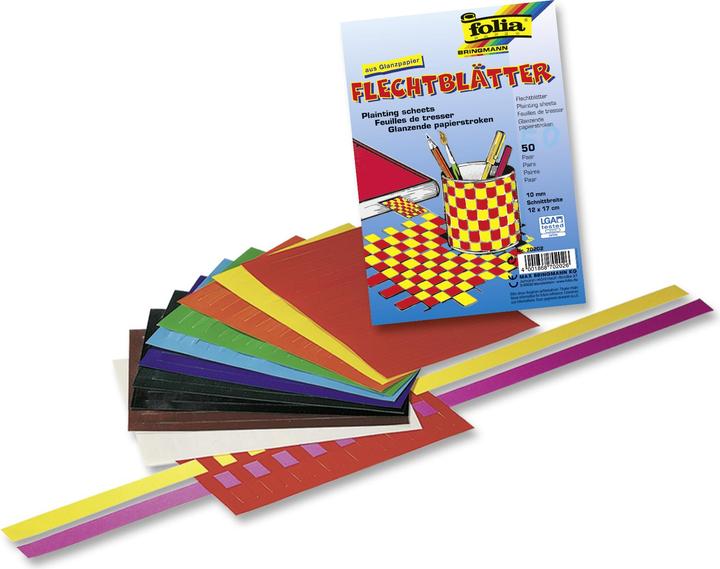Produktbild Folia Flechtblätter aus Glanzpapier (46 g/m², 10x)