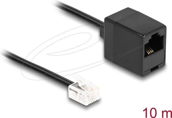 Actual product image Delock Telephone cable RJ11 plug to RJ45 socket black 10 m