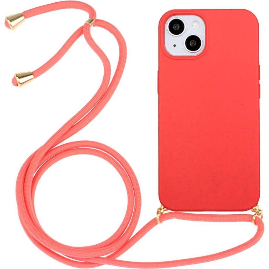 Cover-Discount iPhone 15 - Eco-Friendly Hülle mit Kette rot (Apple iPhone 15), Smartphone Hülle, Rot