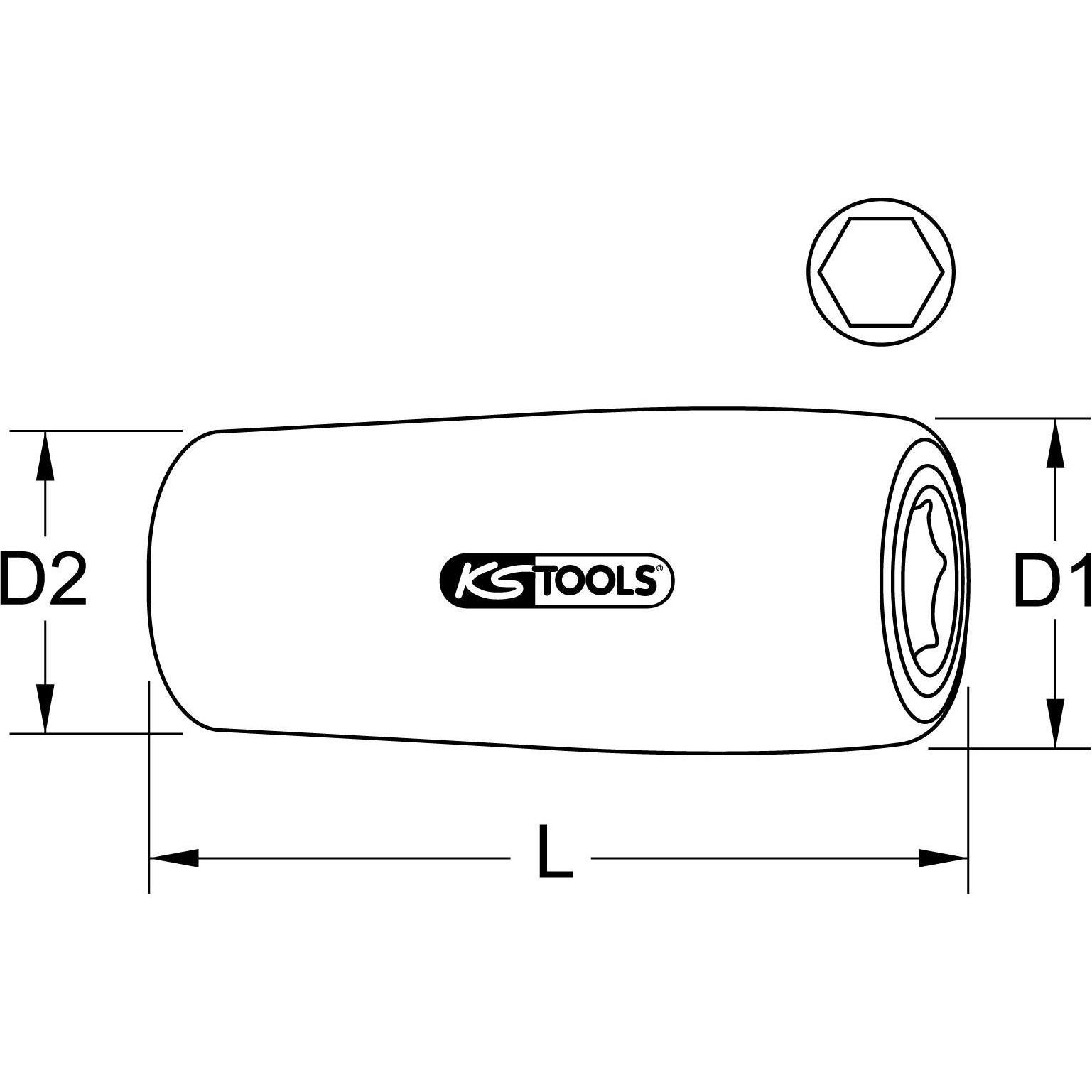Thumbnail - KS Tools, Steckschlüssel + Stecknuss, 1/4"" Isolierter Bithalter, 40mm (1/4")