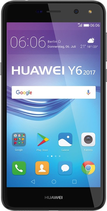 Actual product image Huawei Y6 2017 (16 GB, Gray, 5", Hybrid Dual SIM, 13 Mpx, 4G)