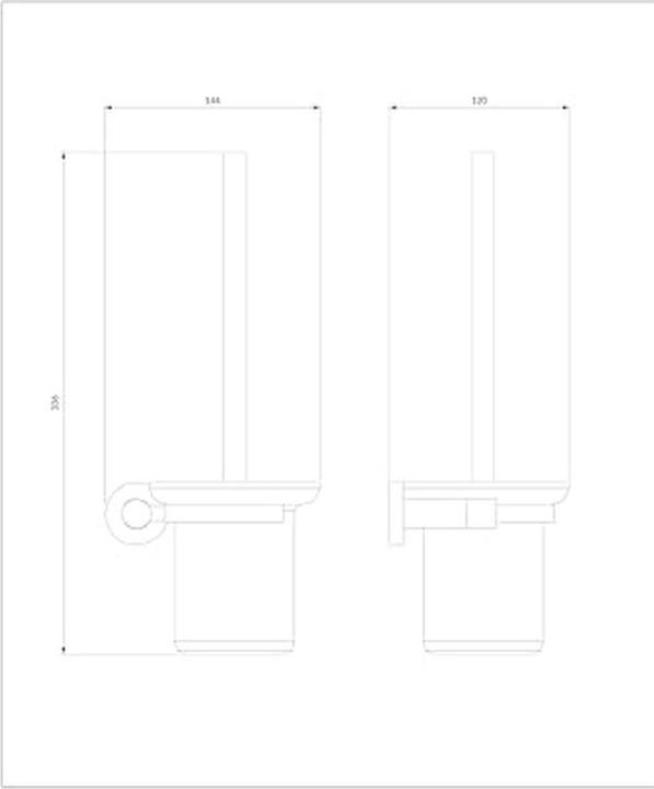 Actual product image Omnires MP60620NI Hanging Toilet Brush MODERN PROJECT Chrome