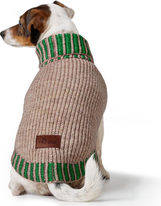 Produktbild Hunter Dogcoat Odense 40 + hat, beige/green - (203527) (40, Hundepullover)