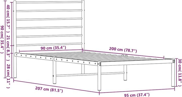 Image du produit vidaXL Bettgestell (90 x 200 cm)