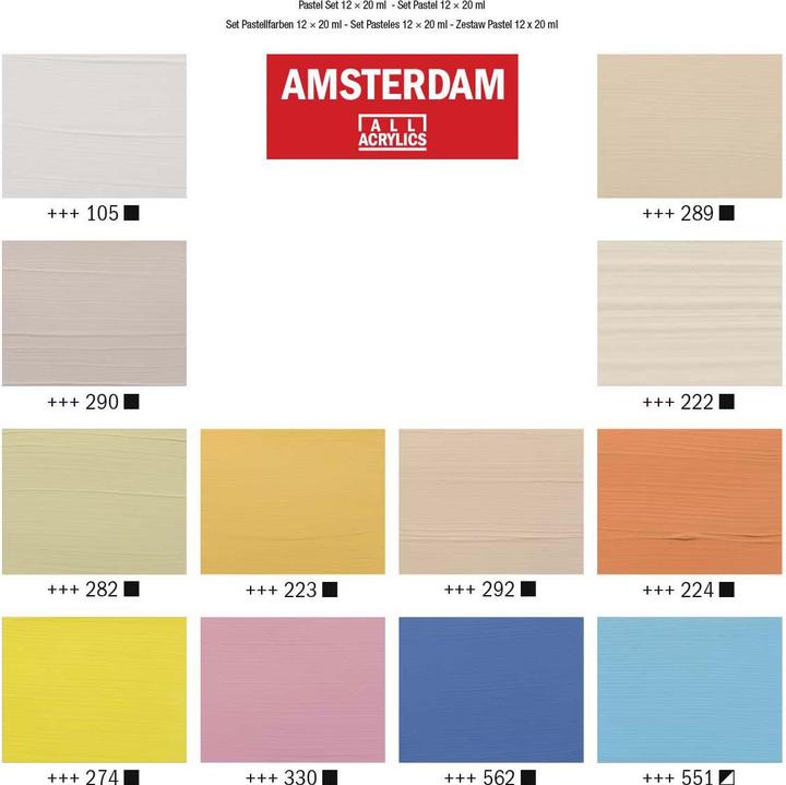 Produktbild Amsterdam Acrylfarbe Pastels (Multi, 240 ml)