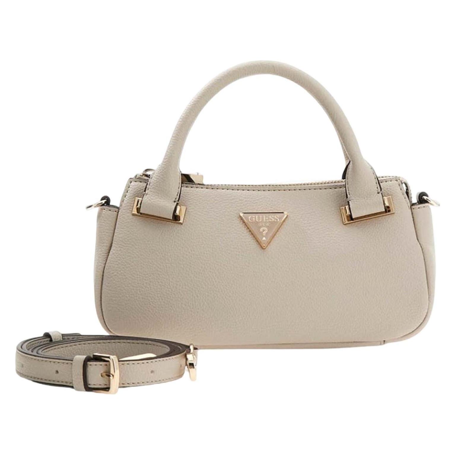 Guess, Damen, Handtasche, Evie Mini Satchel, Beige