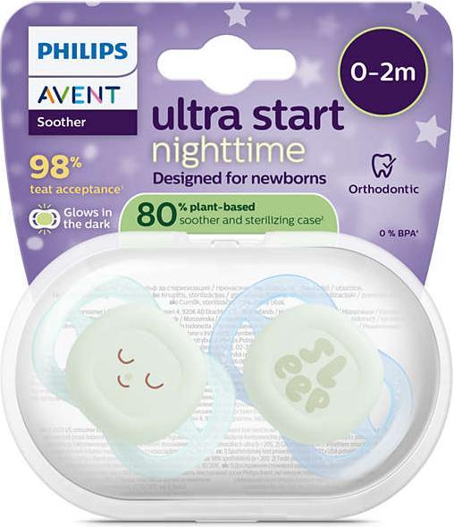 Productafbeelding Philips Avent Pacifier SCF075/18 ultra start für die Nacht (2 x, tot 2 M., Vanaf de geboorte)