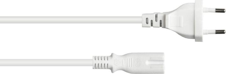 Actual product image Varia Euro mains cable Euro plug type C to C7Euro 8 socket, white, 0.75mm, 1.5m (1.50 m)