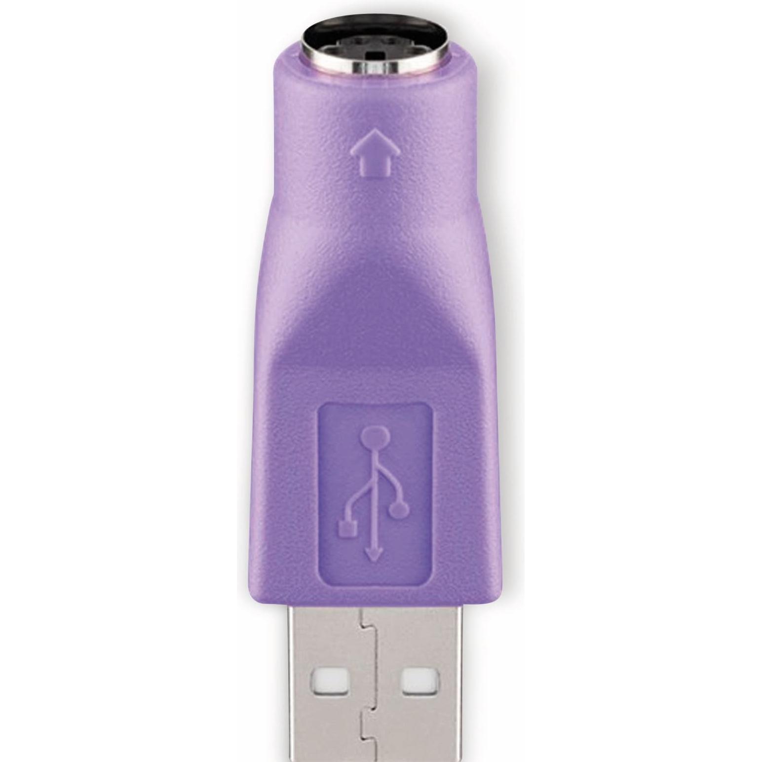 Thumbnail - Goobay USB Typ-A zu (USB-A, PS/2, 4.20 cm), Data + Video Adapter, Violett