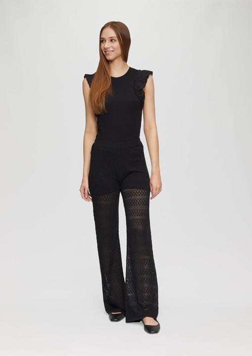 Produktbild s.Oliver Transparente Feinstrick-Hose mit Ajourmuster und Baumwollfutter (40)