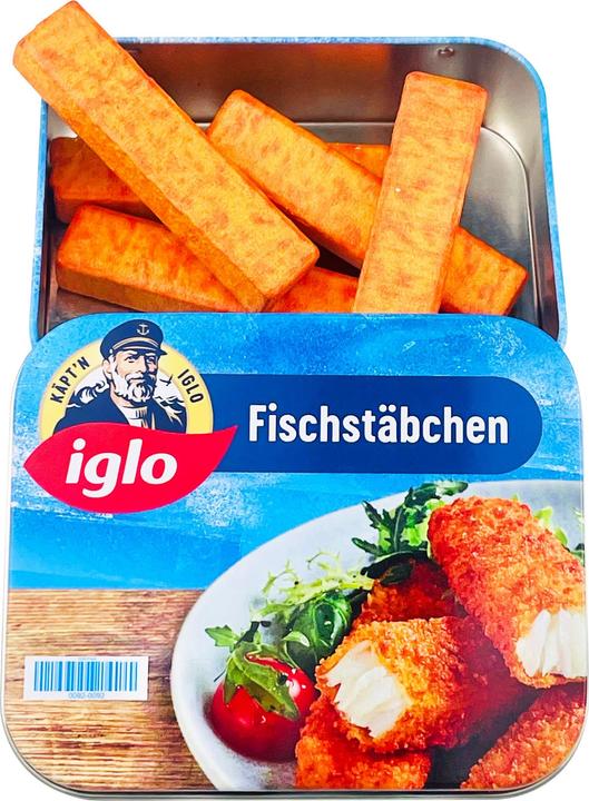 Image du produit Tanner Bâtonnets de poisson en bois Iglo dans une boîte métallique