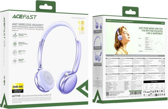 Actual product image Acefast H8 Active Noice Cancelling Kopfhörer (40 h, Wireless)