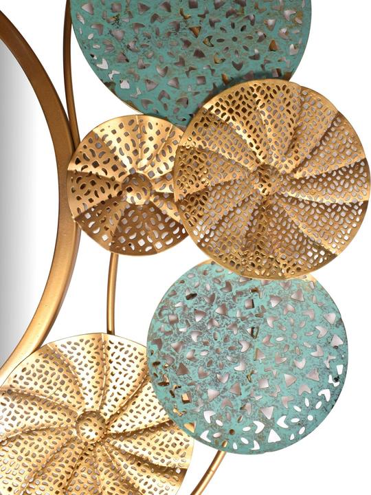 Image du produit FineBuy miroir mural miroir couloir rond métal 80x77 cm miroir couloir miroir suspendu (Ø 80 cm)