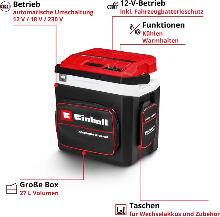 Actual product image Einhell Kühlbox TE-COL 18/27 Li-Solo (27 l)