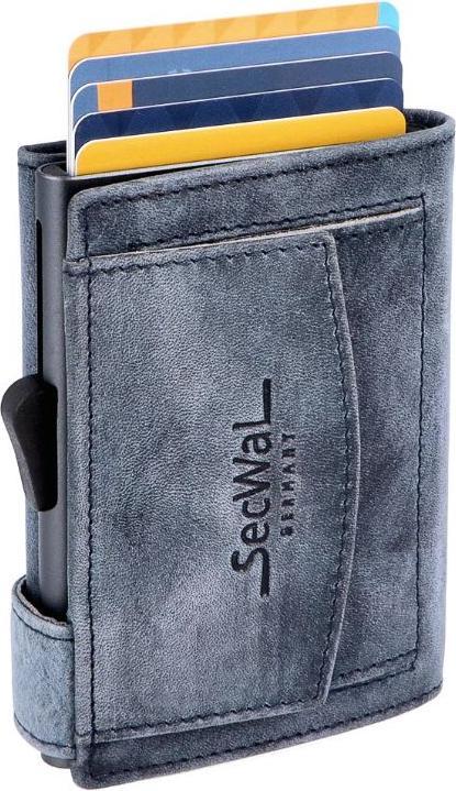 Actual product image SecWal 2 Kartenetui mit Münzfach, blau, 10 Karten, RFID