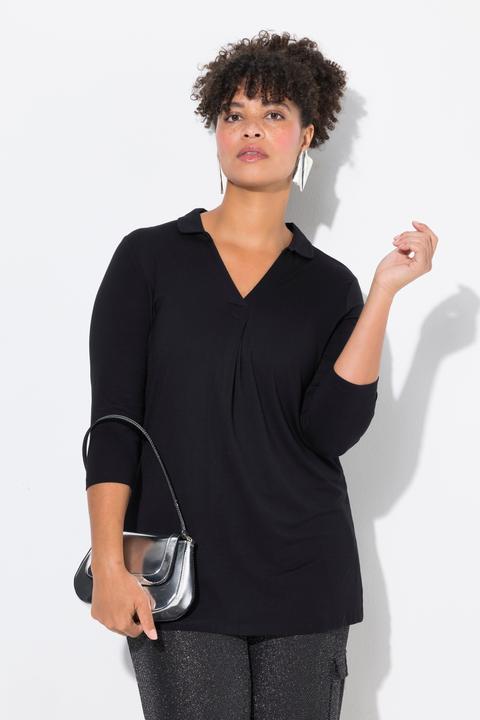 Produktbild Miamoda Blusenshirt, Straight Fit, Hemdkragen, 3/4-Ärmel (44)