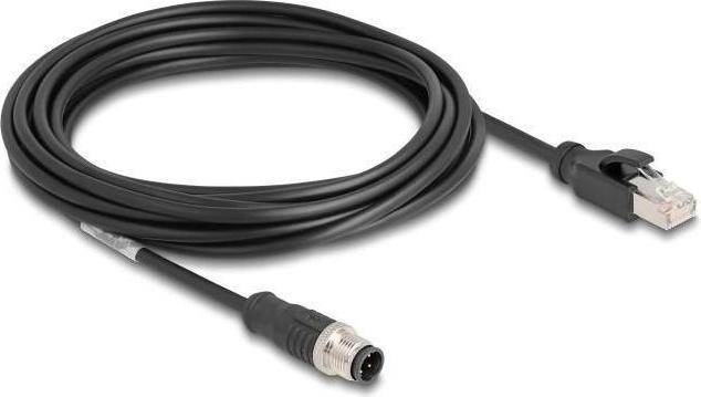 Actual product image Delock M12 cable D-coded 4 pin plug to RJ45 plug PVC (CAT5e, 5 m)