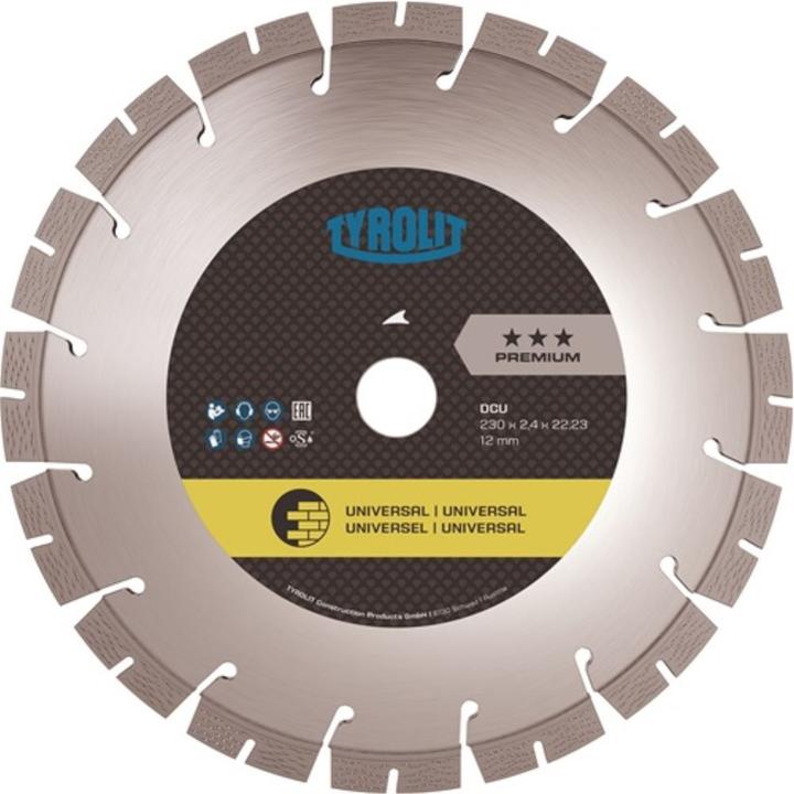 Produktbild Tyrolit Diamanttrennscheibe DCU Premium Ø 115 mm Bohrung 22,23 mm Bau universal 10 mm