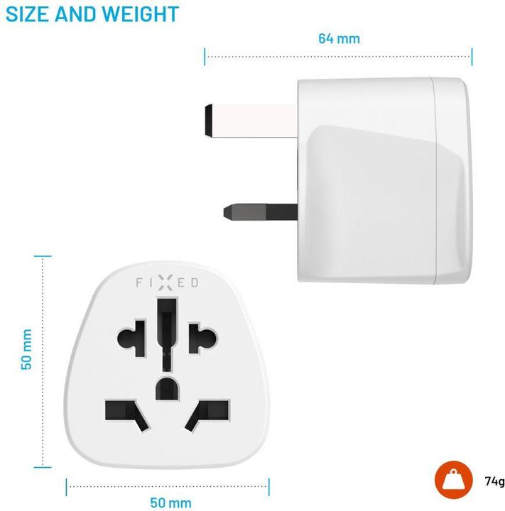 Actual product image Fixed UK Adapter, white