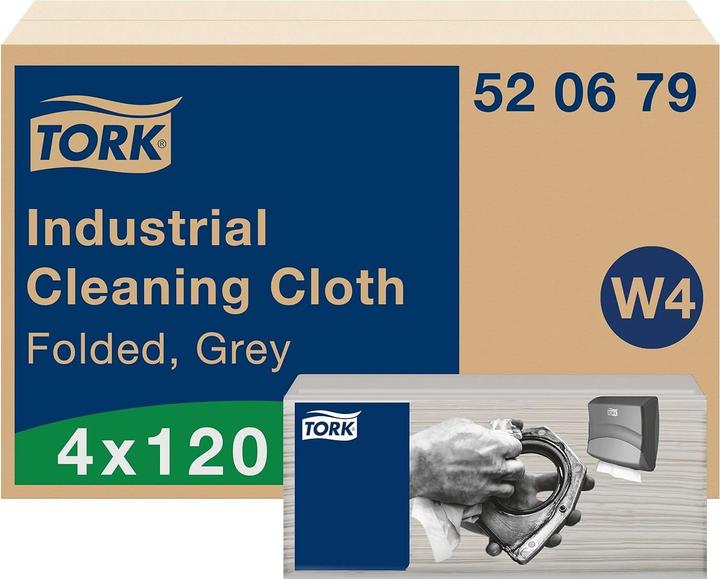 Immagine prodotto Tork Panni per la pulizia industriale piegati W4, 4 x 120 panni (480 pz.)
