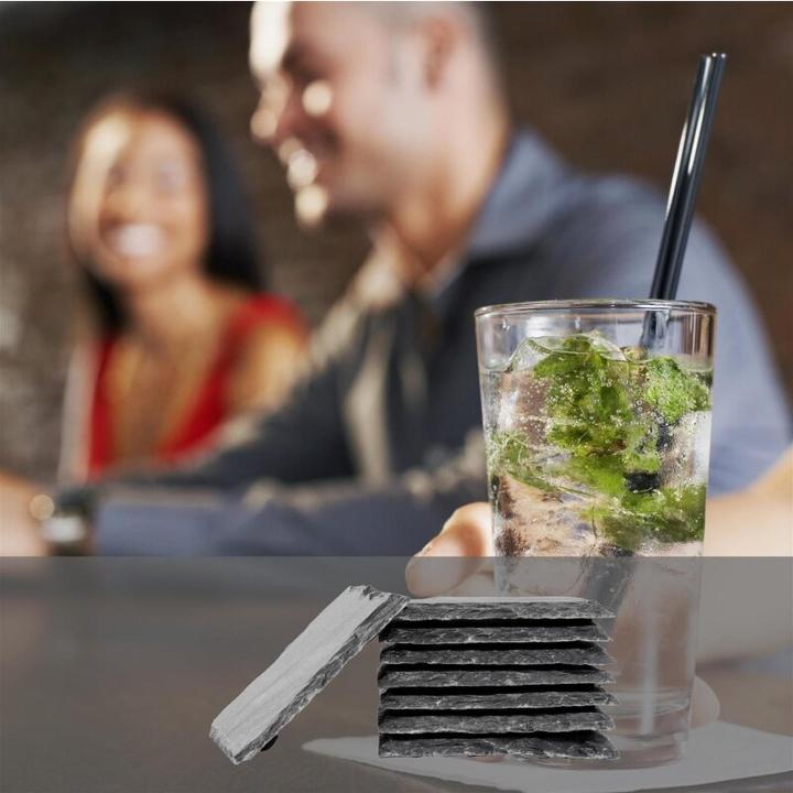 Actual product image Sänger Geschirr Slate coaster set, 8 modern slate glass coasters, 10x10 cm (8 x)