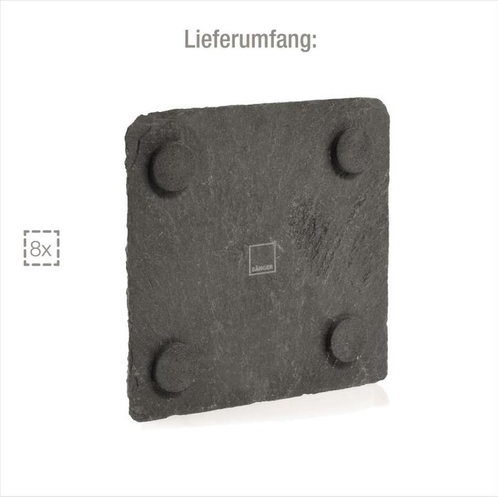 Actual product image Sänger Geschirr Slate coaster set, 8 modern slate glass coasters, 10x10 cm (8 x)