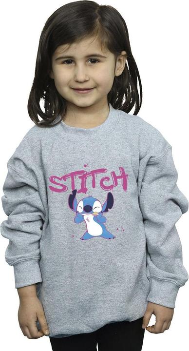 Actual product image Disney Girls Lilo And Stitch Graffiti Sweatshirt (104)