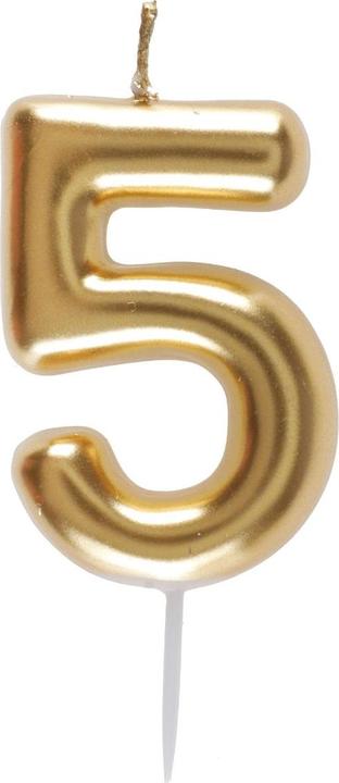 Santex Kerze Zahl 5 - Gold (9cm) (1 Stk.)