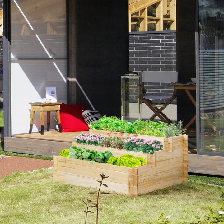 Immagine prodotto Outsunny Treppenbeet mit 9 voneinander abgegrenzten Bereichen