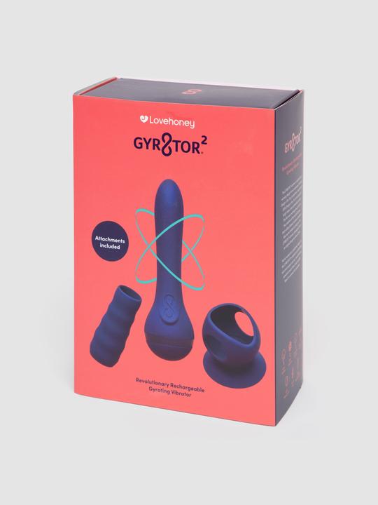 Actual product image Lovehoney Gyr8tor 2 set with ribbed and suction attachment
