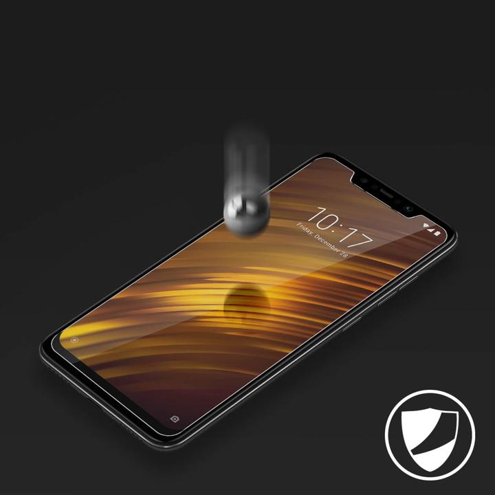 Actual product image Avizar Crystal clear film, glass screen protector (2 Piece, Xiaomi Pocophone F1)