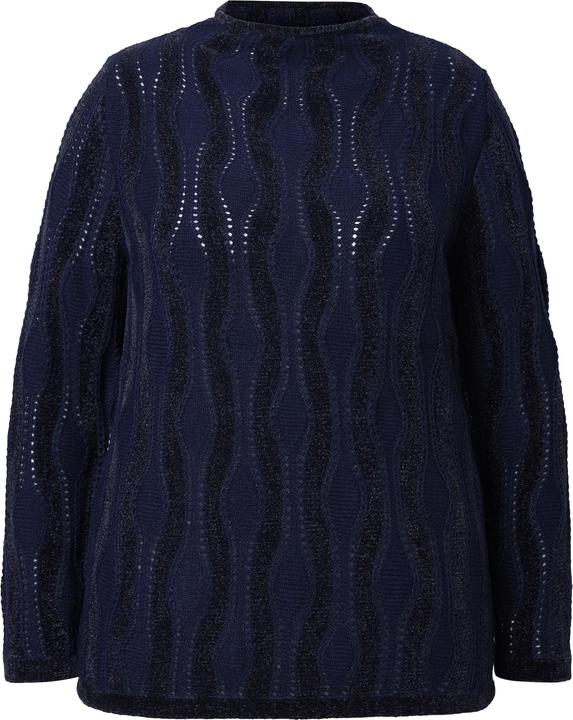 Actual product image Ulla Popken Pullover, Chenillemuster, Stehkragen, Langarm (46, 48)