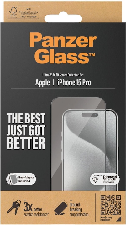 Produktbild PanzerGlass Ultra-Wide Fit (1 Stück, Apple iPhone 15 Pro)