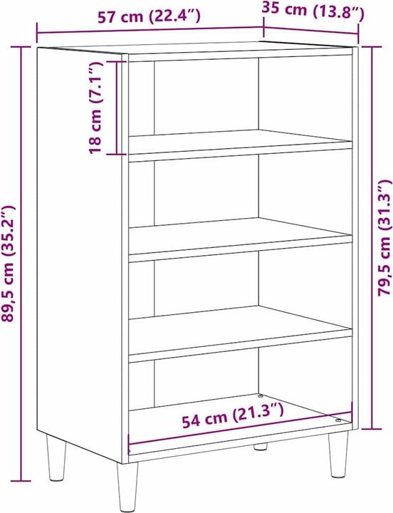 Produktbild vidaXL Moderner Aufbewahrungsschrank (35 x 57 x 89.50 cm)
