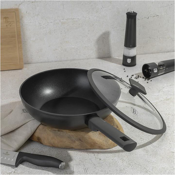 Image du produit BerlingerHaus Haus Wok Bratpfanne Ø 28 cm mit Deckel Anthracite Collection (28 cm, Poêle à frire, Aluminium)
