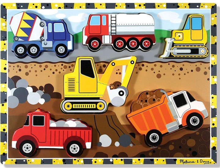 Actual product image Melissa & Doug Encastrement Vehicles Travaux (6 pieces)