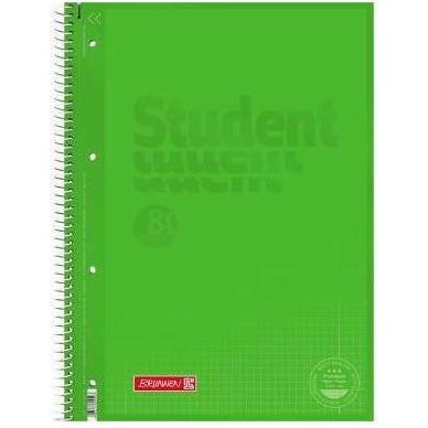 Brunnen, Heft + Block, Collegeblock Student Colour Code DIN A4 kariert mit Rand innen/aussen 90g/m² kiwi grün 80 Bl. (A4...