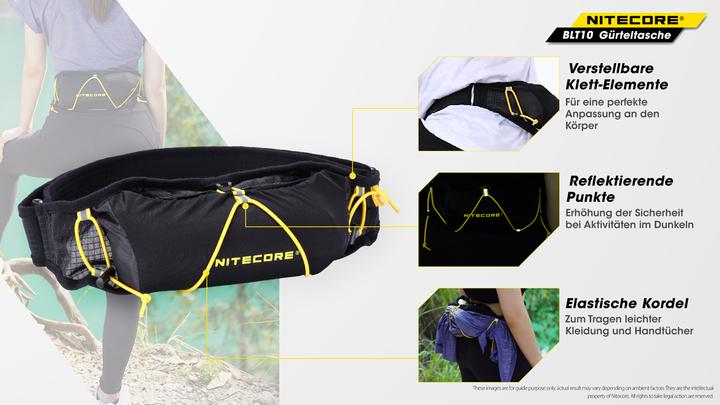 Produktbild Nitecore Running Belt BLT10 - Grösse L/XL inkl. Trinkflasche