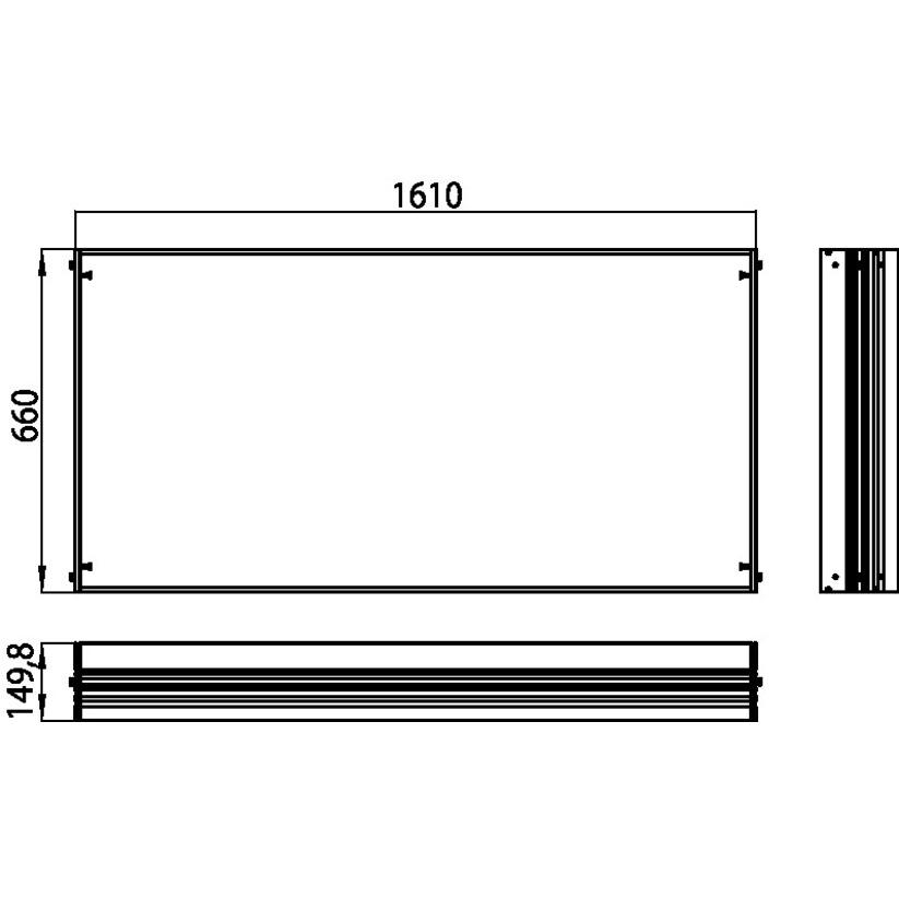 Emco, Zubehör Badmöbel, Einbaurahmen ASIS PRESTIGE für UP-Lichtspiegelschrank, 1610x660mm